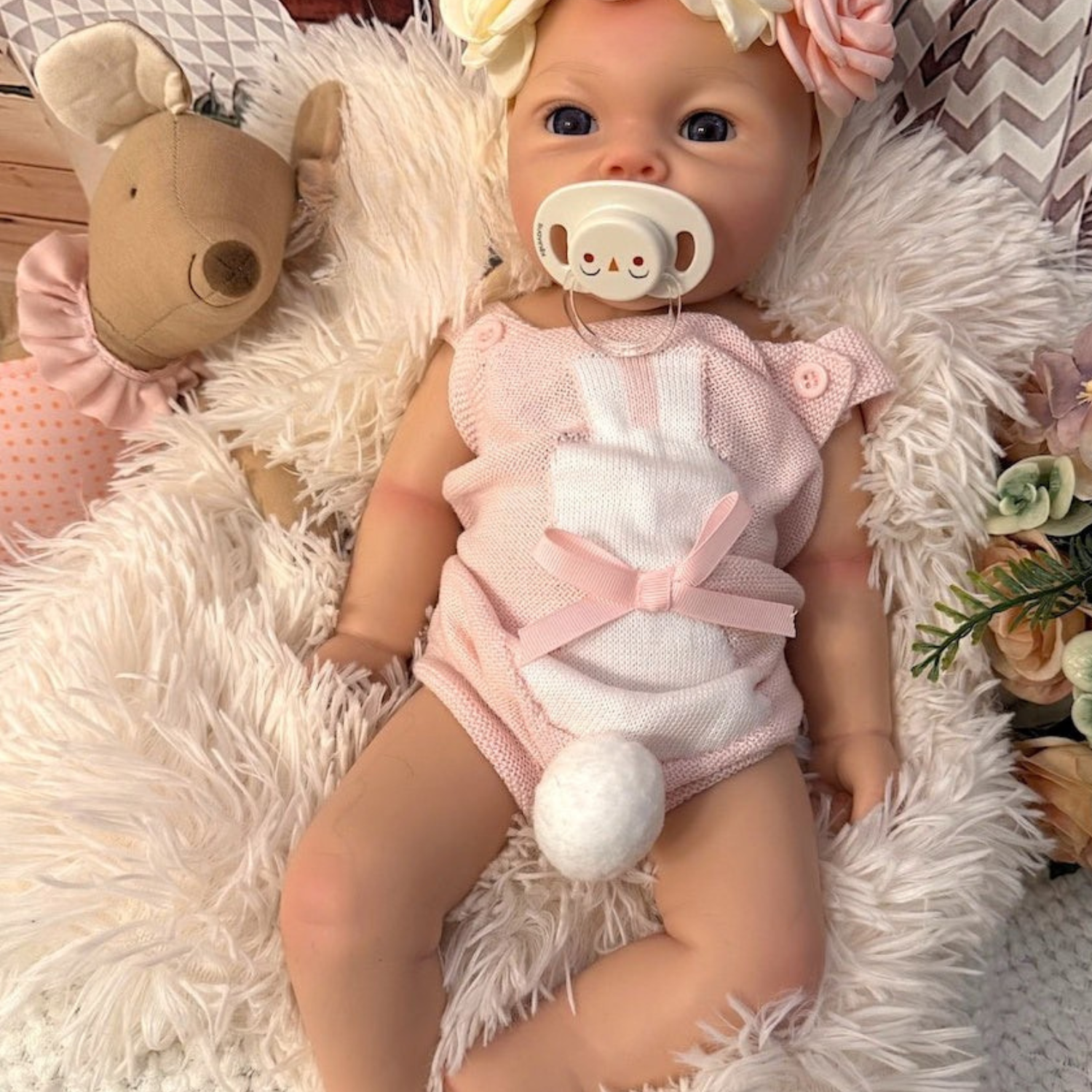 Muñeca Reborn Silicona Ana Niña 60cm / 4,8kg + Pack Premium