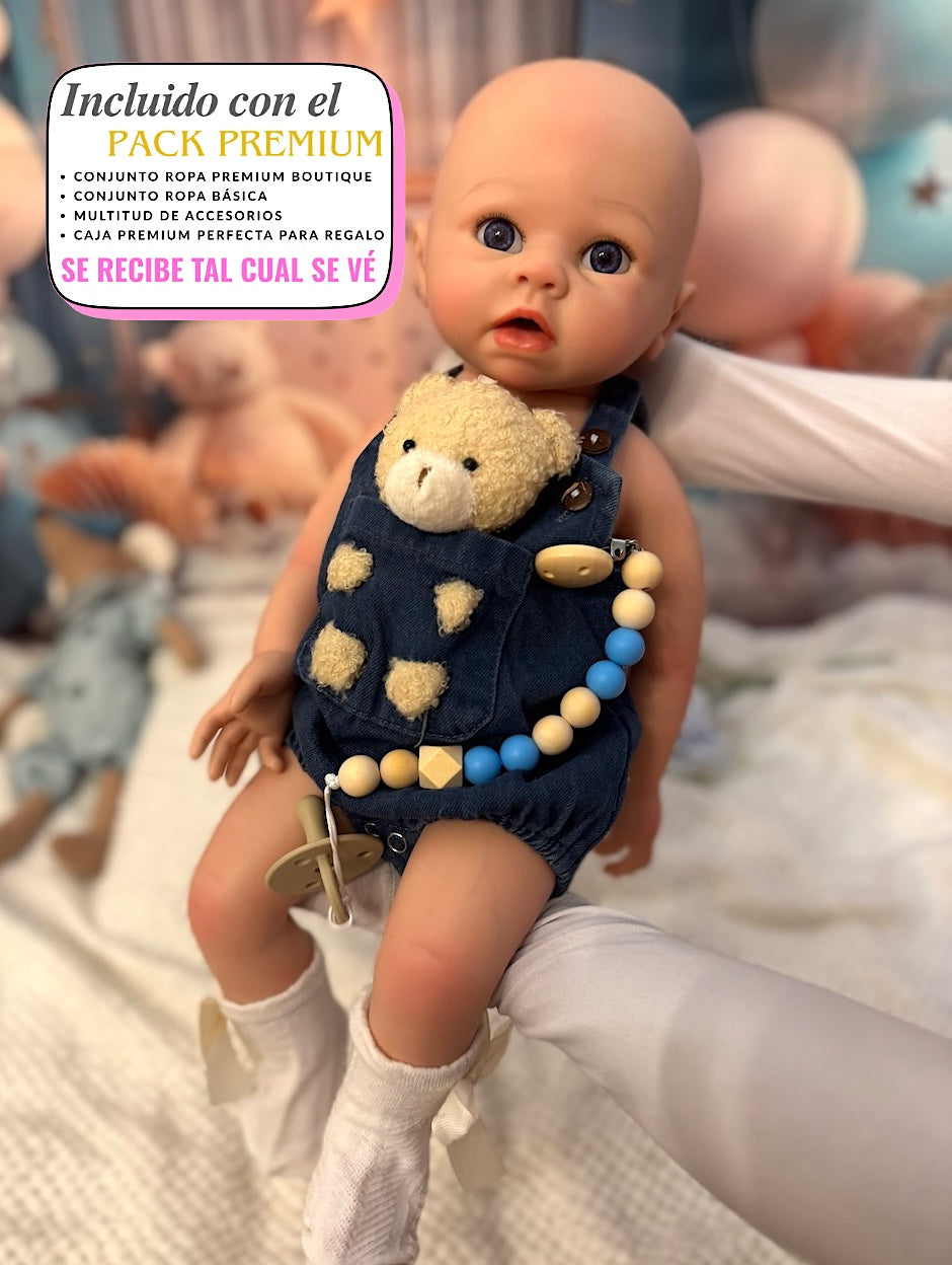 Muñeco Reborn Silicona Lucas Niño 52cm / 4kg + Pack Premium