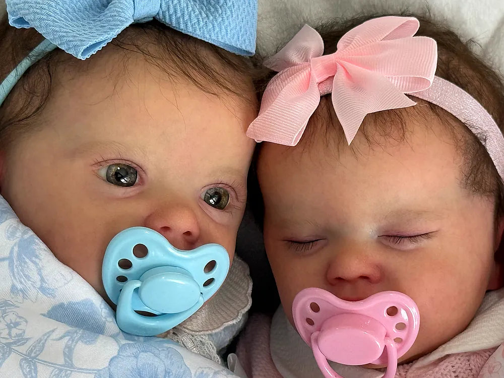 Reborn Muñecos Gemelos  Pablo y Alice | Niño y Niña | 56cm | 3.400 Kg