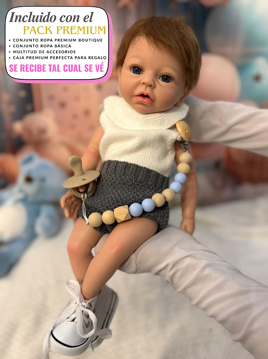 Muñeco Reborn Silicona Pelo Anuk Niño 40cm / 1,7kg