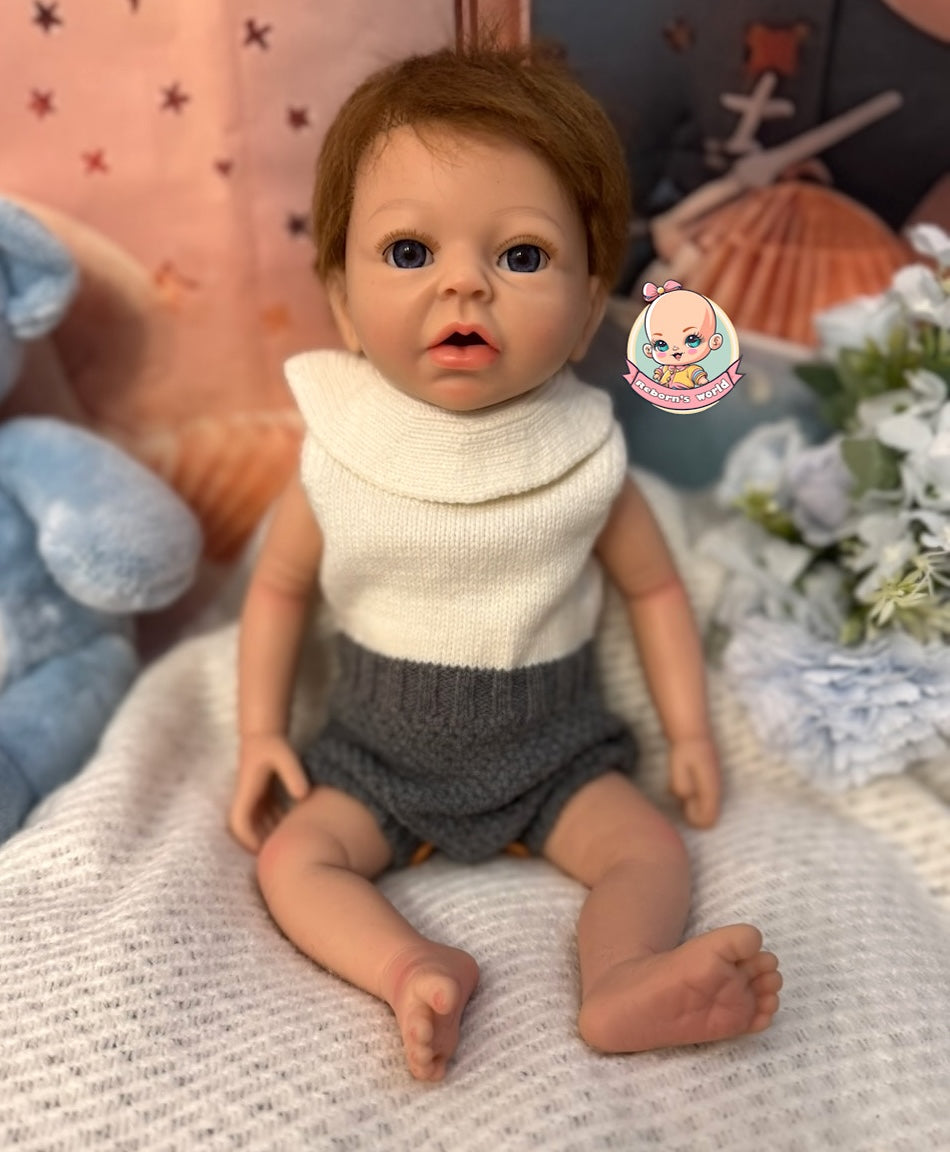 Muñeco Reborn Silicona Pelo Anuk Niño 40cm / 1,7kg